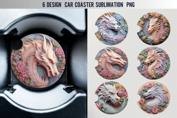 Download Dragon Car Coaster Sublimation Designs - Coaster sublimation designs Collection
