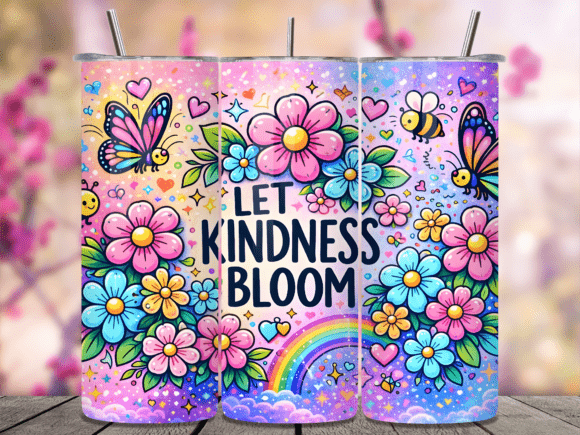 Download Kindness Bloom Floral Rainbow Tumbler - Bloom Collection