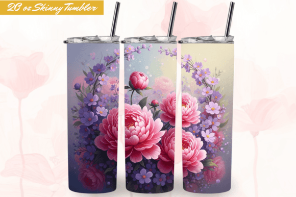 Download Watercolor Flowers 20OZ Tumbler Wrap PNG - Watercolor flowers Collection