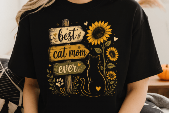Download Best Cat Mom Shirt Rustic Pet Lover PNG - Premium Bundle