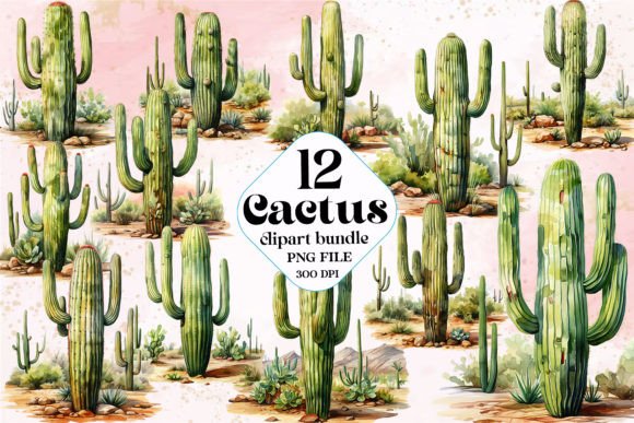 Download Boho Watercolor Cactus Clipart - Watercolor cactus Collection