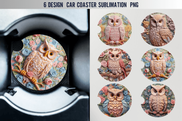 Download Owl Car Coaster Sublimation Designs - Coaster sublimation designs Collection