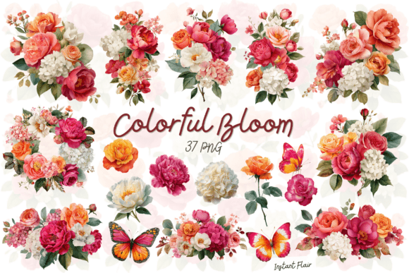 Download Colorful Bloom Floral Clipart Bundle - Bloom Collection